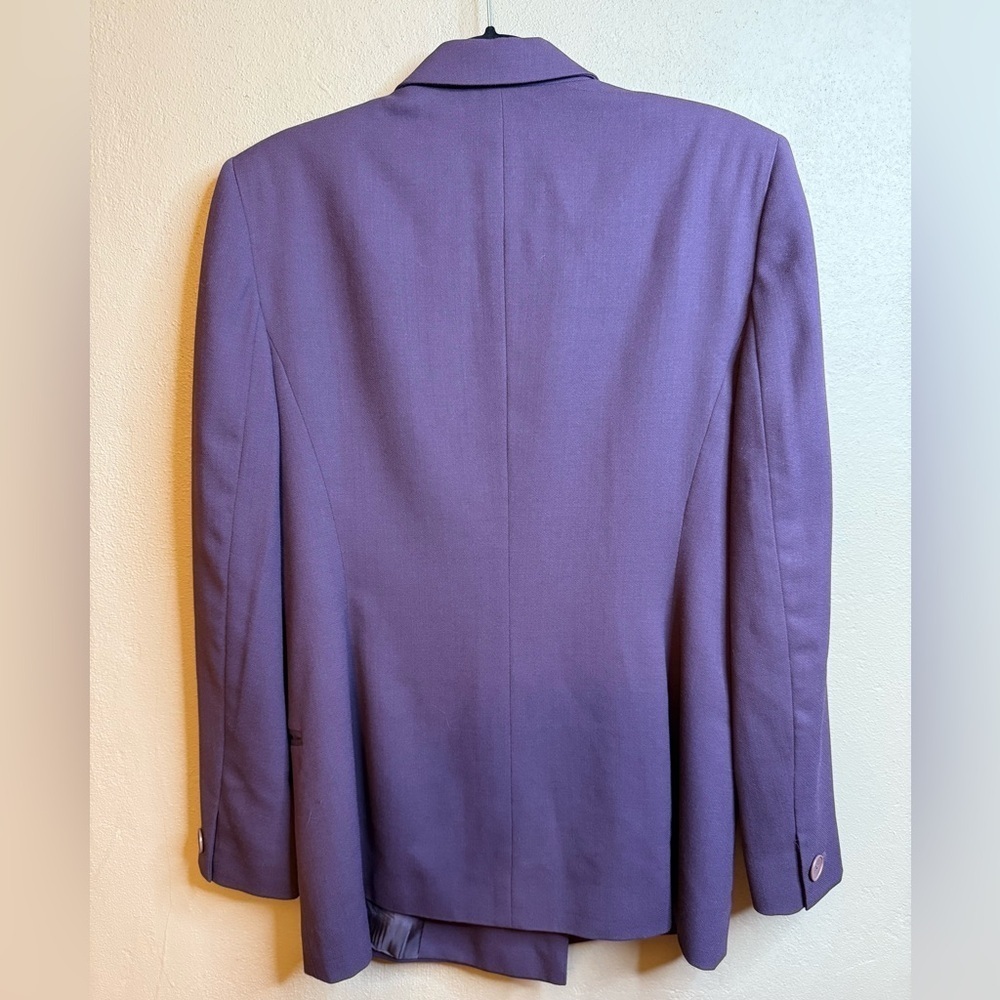Vintage Eddie Bauer Deep Purple Women's Double-Breasted Blazer 100% Wool Size 10 - Picture 7 of 15